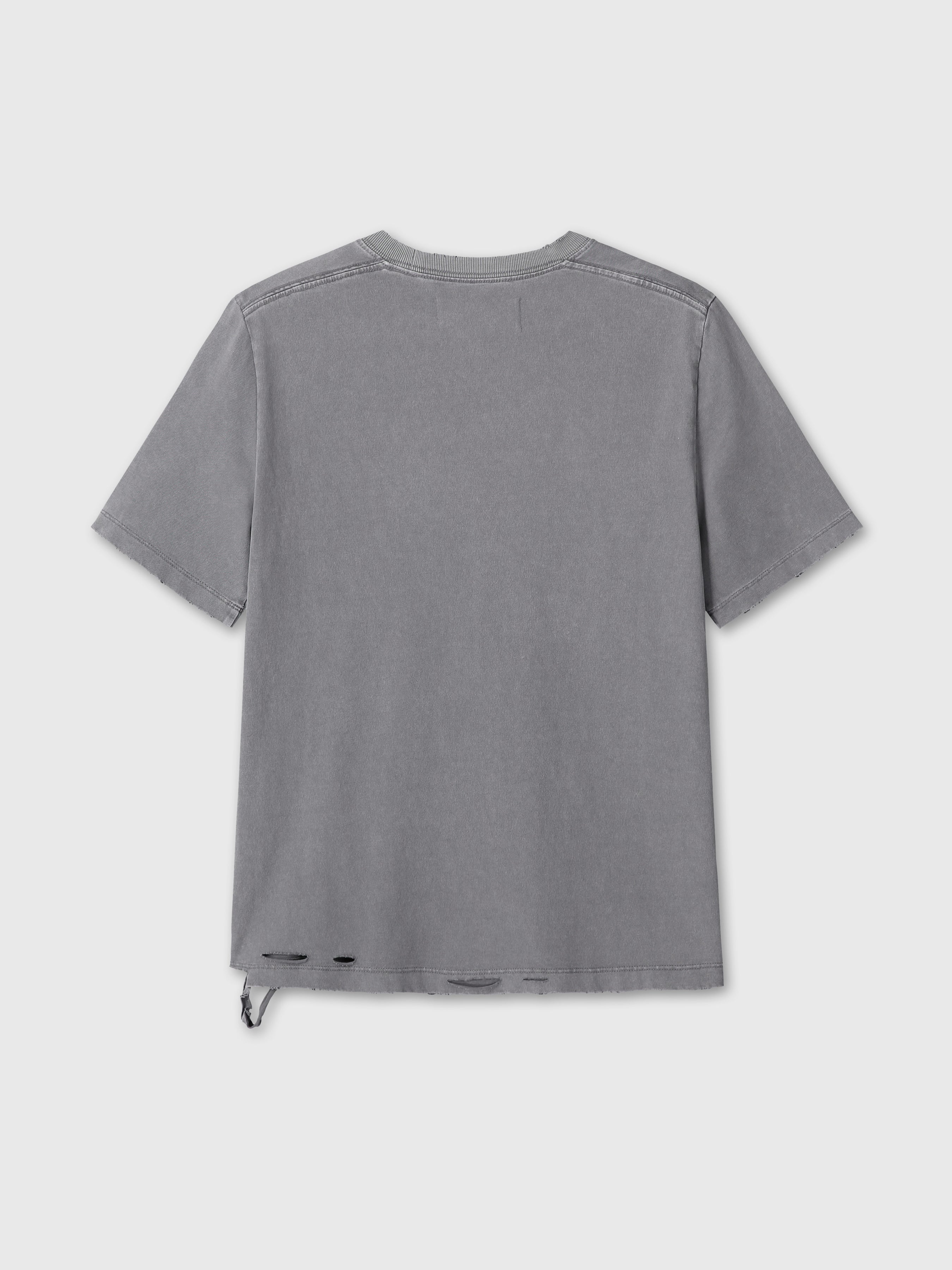 (W) GARMENT DYED VINTAGE COTTON T-SHIRT_ FADED GREY