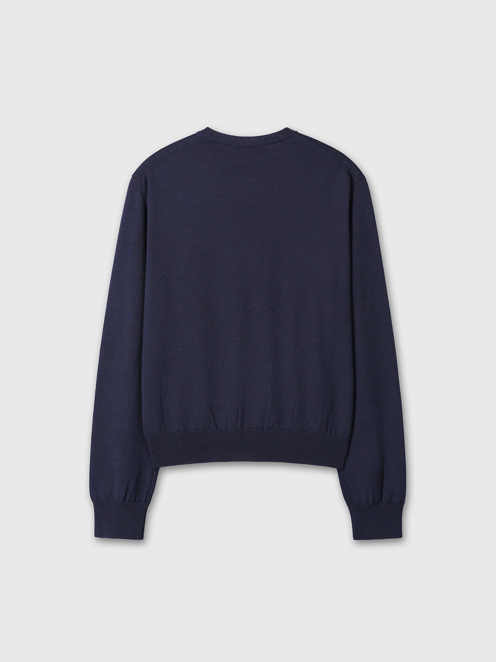 SPRING WOOL CREW NECK KNIT_ DARK NAVY