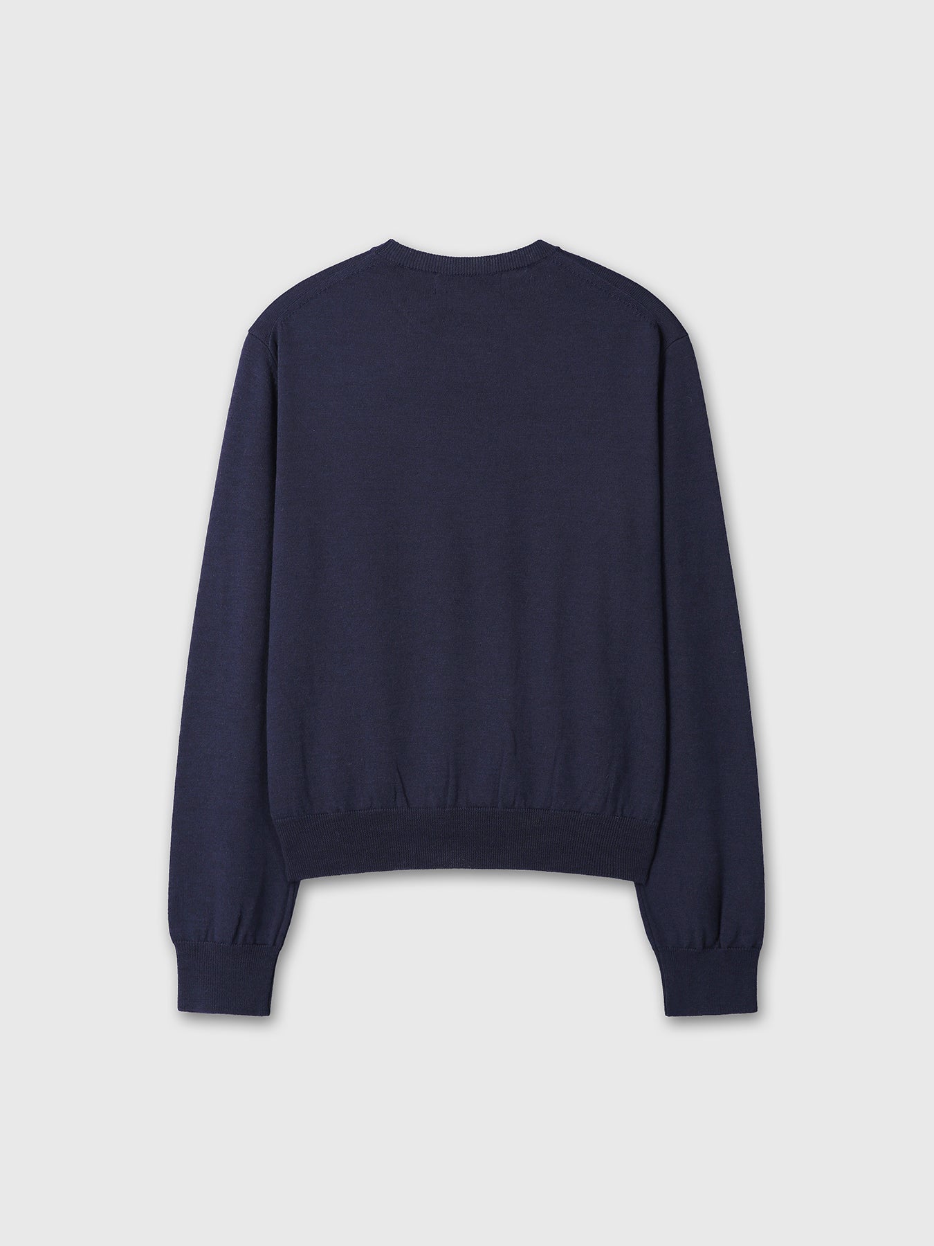 SPRING WOOL CREW NECK KNIT_ DARK NAVY