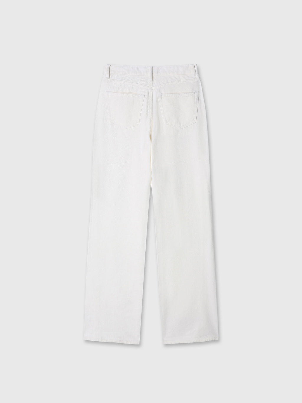 (W) TWISTED SEAM STRAIGHT-LEG DENIM JEANS_ OFF WHITE