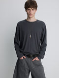 HAND DISTRESSED HBT DOUBLE KNEE SHORTS_ FADED CARBON