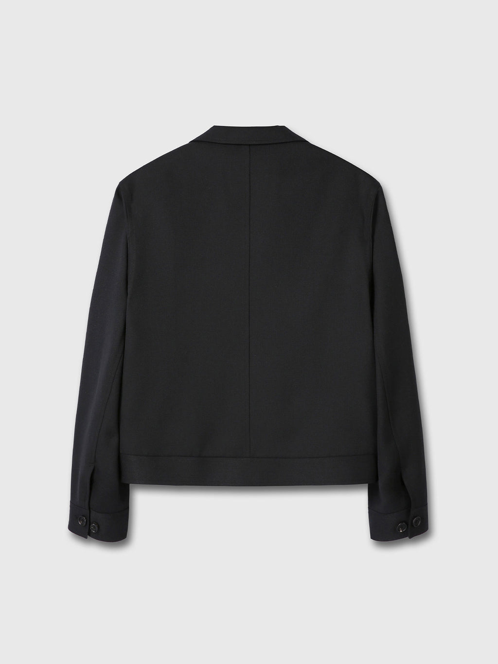 WOOL CROPPED TAILORED BLOUSON_ BLACK