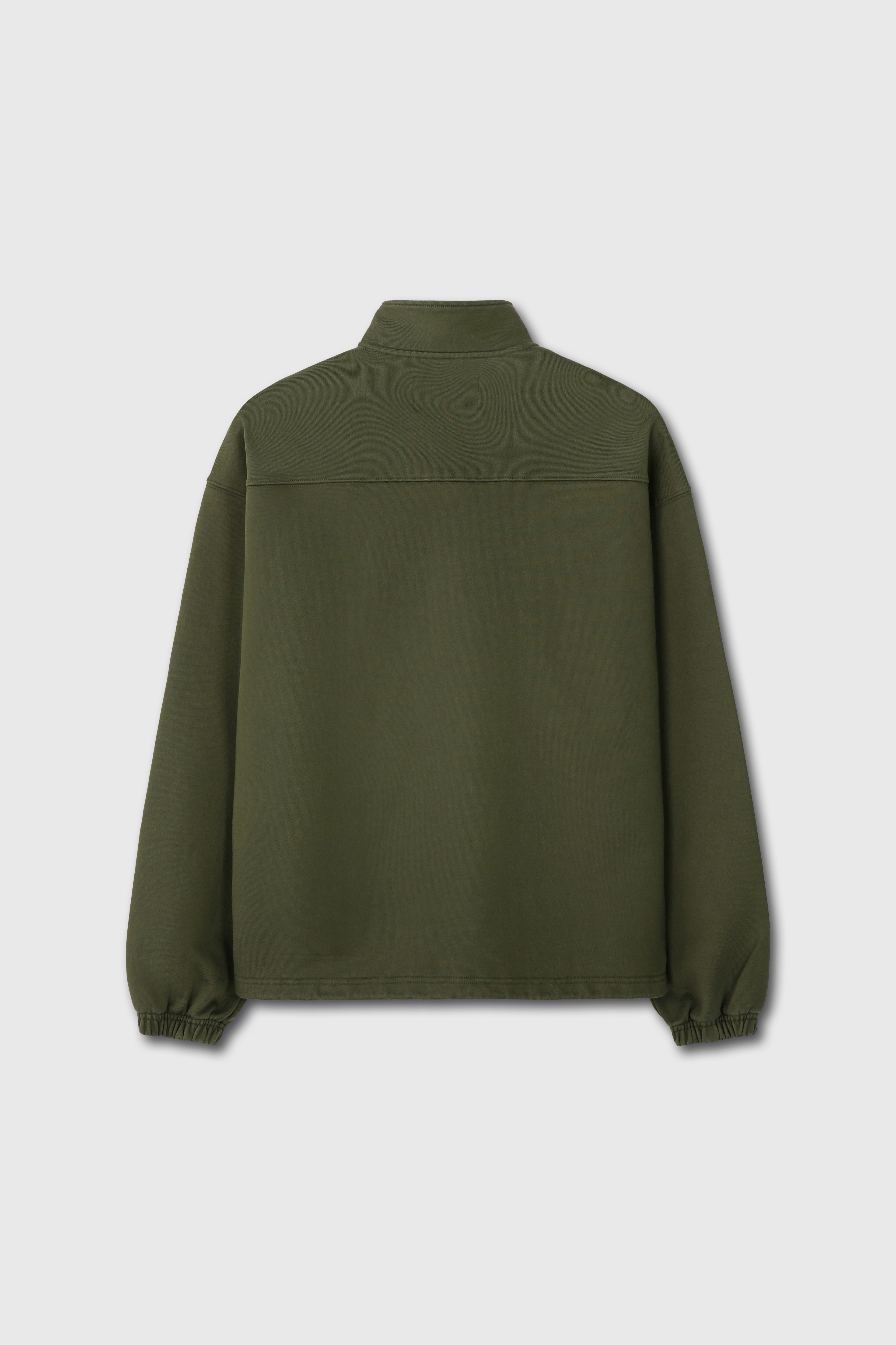 Extra Heavy Sweat Half Zip-up_ Fern Green