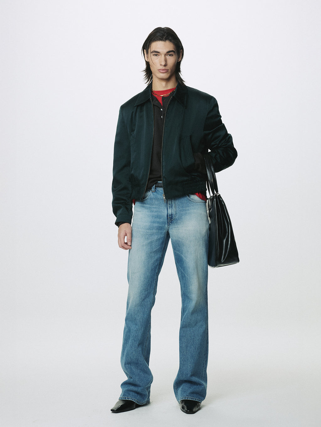 SILK COTTON SWING JACKET_ DARK GREEN