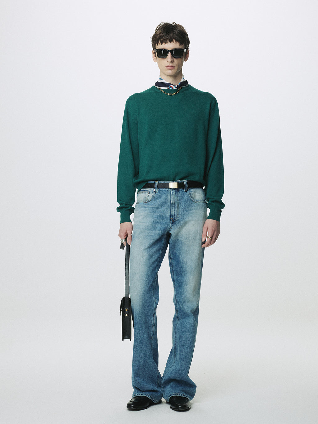 SPRING WOOL CREW NECK KNIT_ SEA GREEN