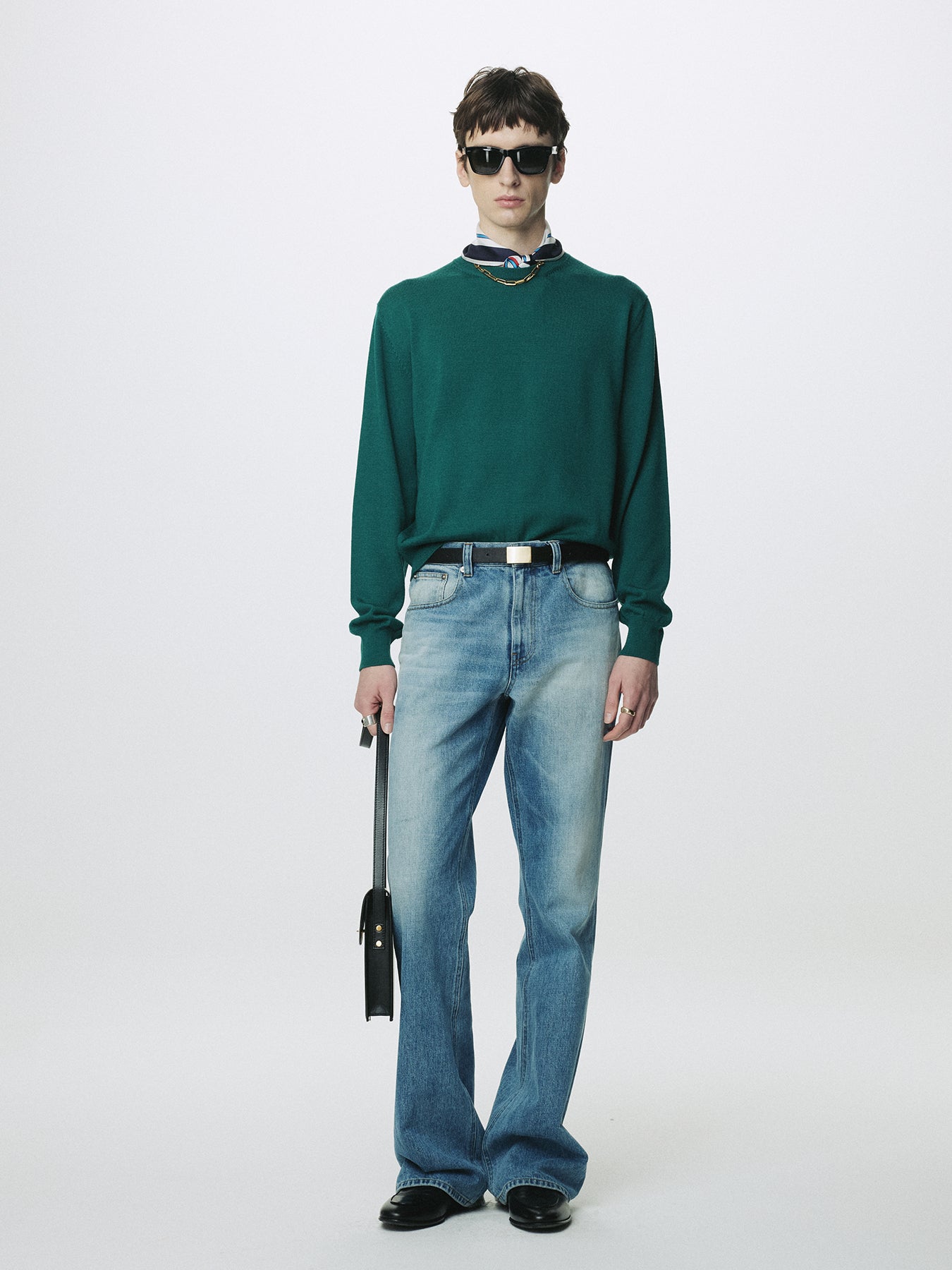 SPRING WOOL CREW NECK KNIT_ SEA GREEN