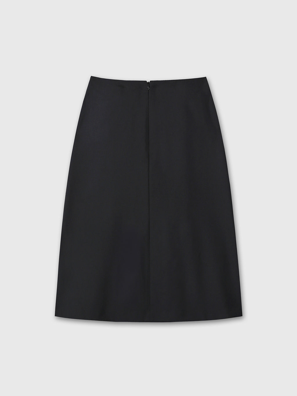 (W) WOOL MIDI SKIRT_ BLACK