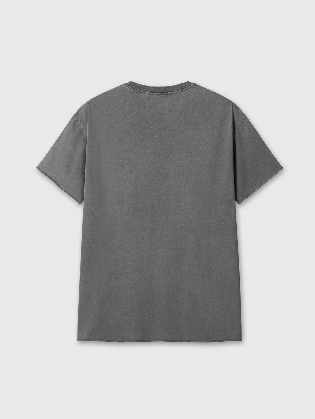GARMENT DYED RAW EDGE T-SHIRT_ FADED CARBON