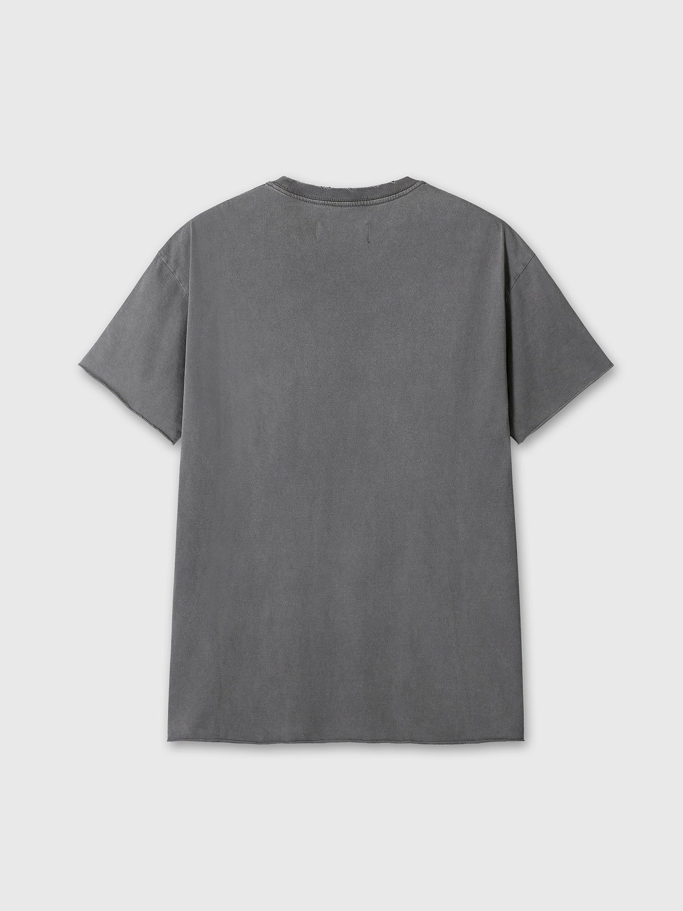 GARMENT DYED RAW EDGE T-SHIRT_ FADED CARBON
