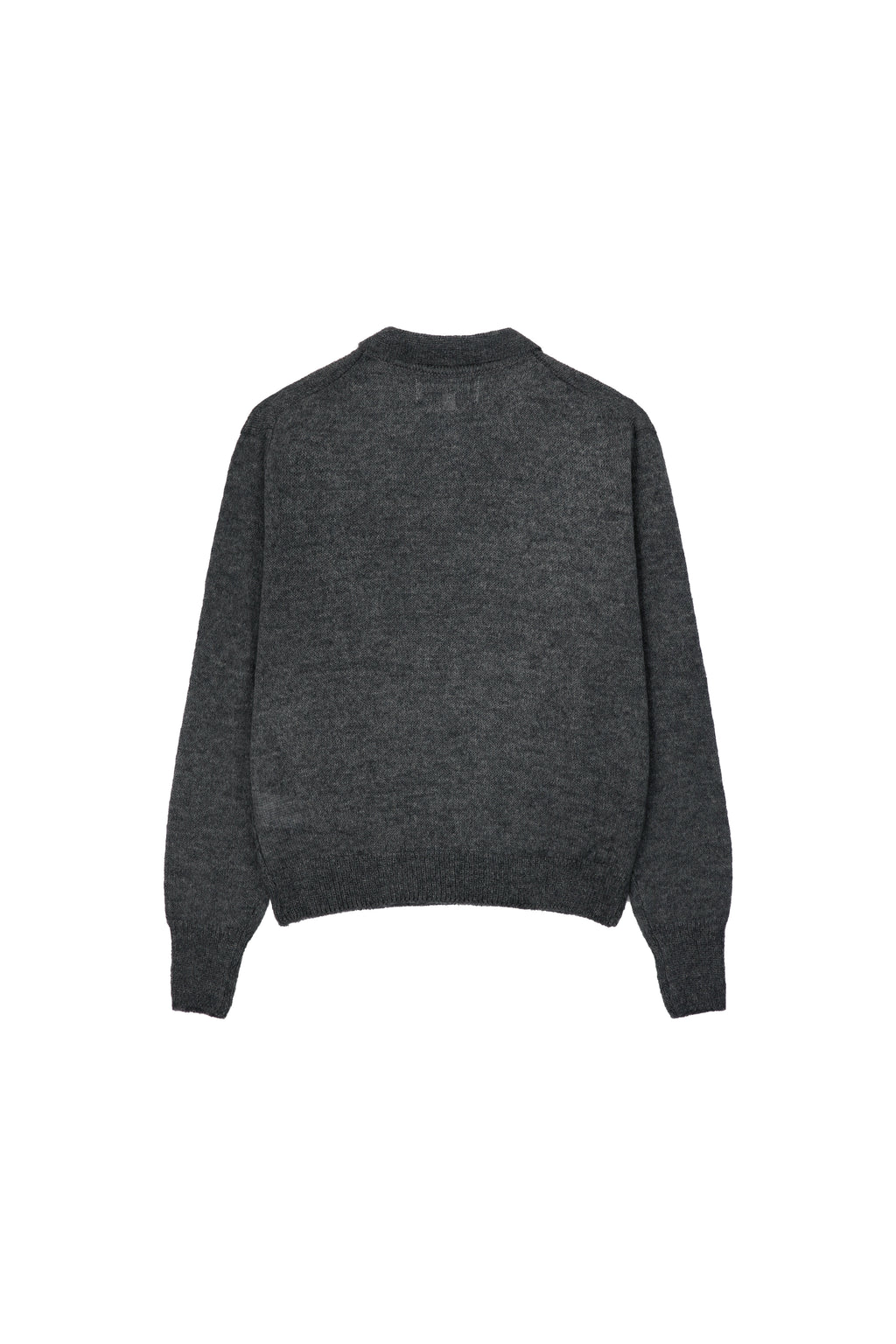 Italian Fabric Brushed Mohair Polo knit_ Charcoal