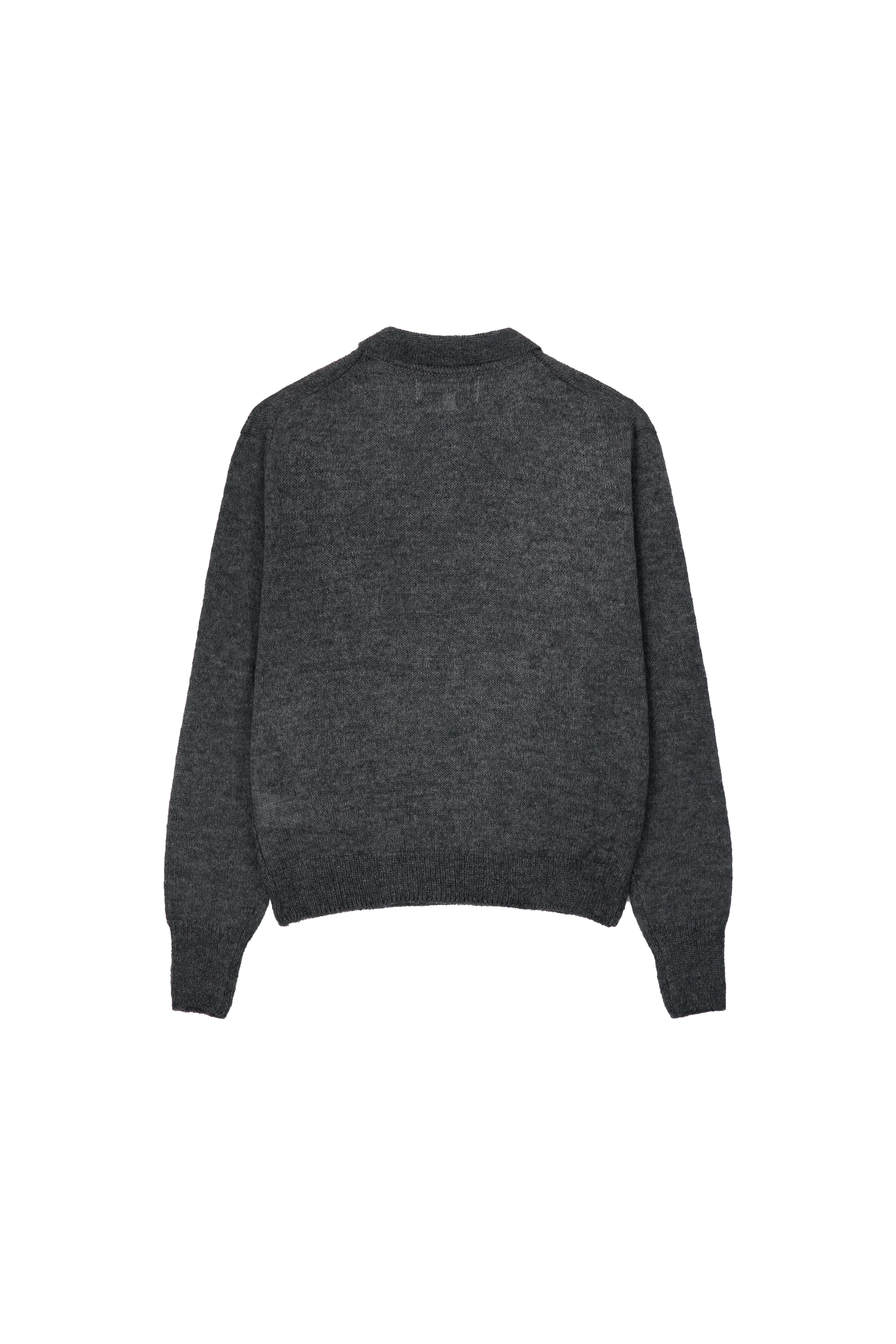 Italian Fabric Brushed Mohair Polo knit_ Charcoal