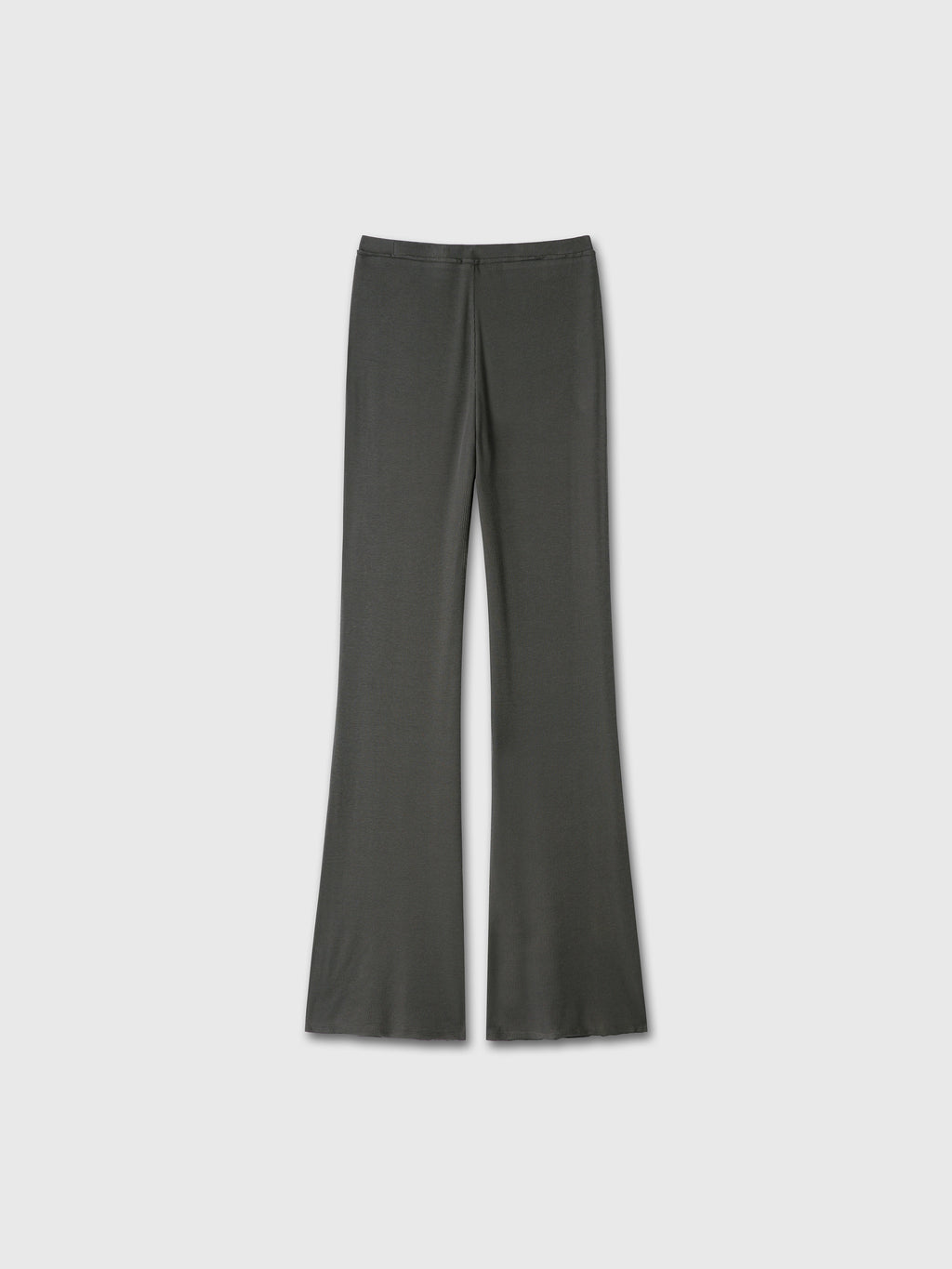 (W) TENCEL RIBBED FLARED PANTS_ OLIVE CHARCOAL