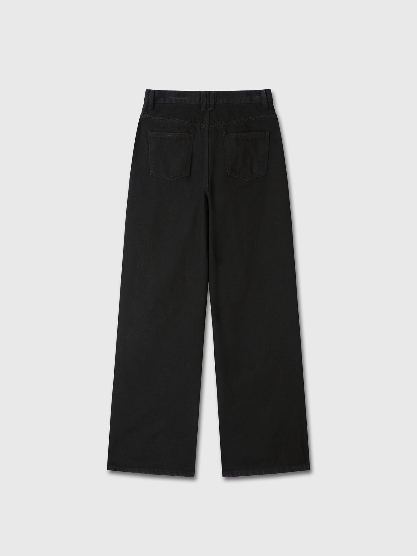 (W) WIDE-LEG BAGGY DENIM JEANS_ BLACK