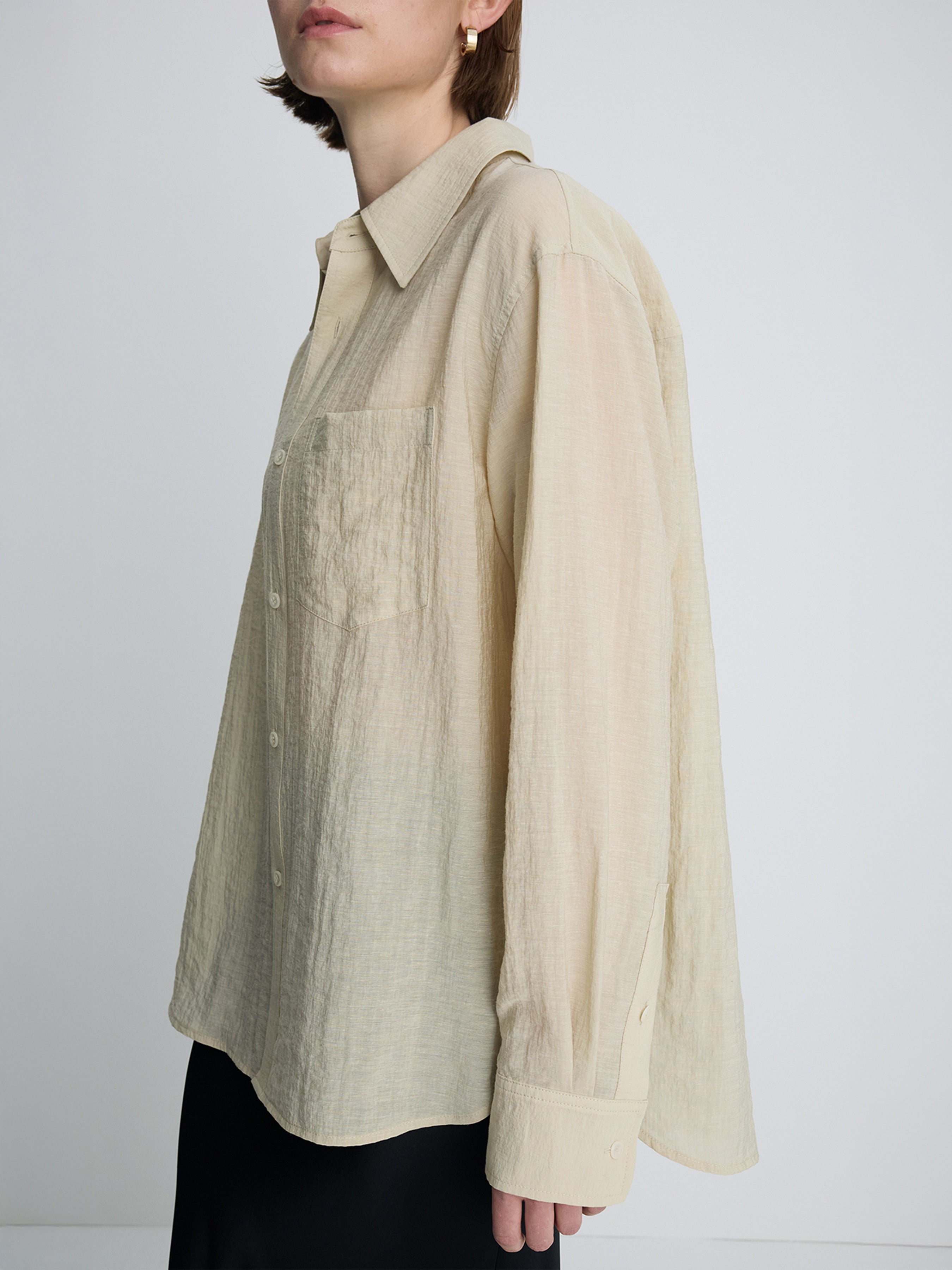 (W) LINEN RELAXED FIT SHIRT_ BEIGE