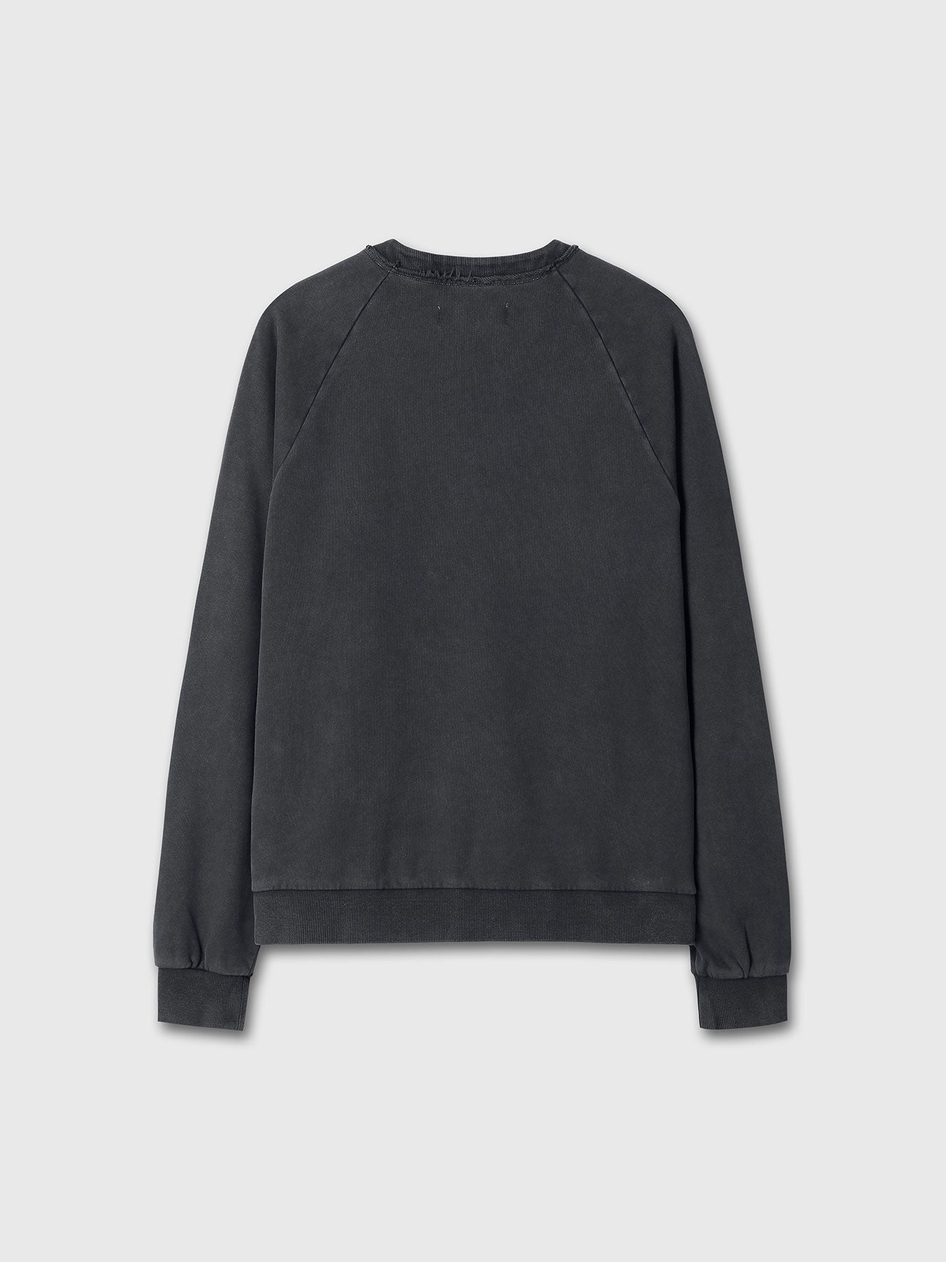 GARMENT DYED ZIP SWEATSHIRT_ FADED BLACK