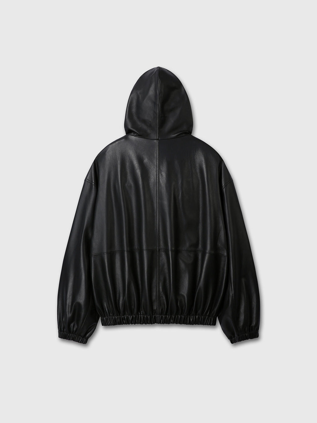 (W) NAPPA LEATHER HOODIE JACKET_ BLACK