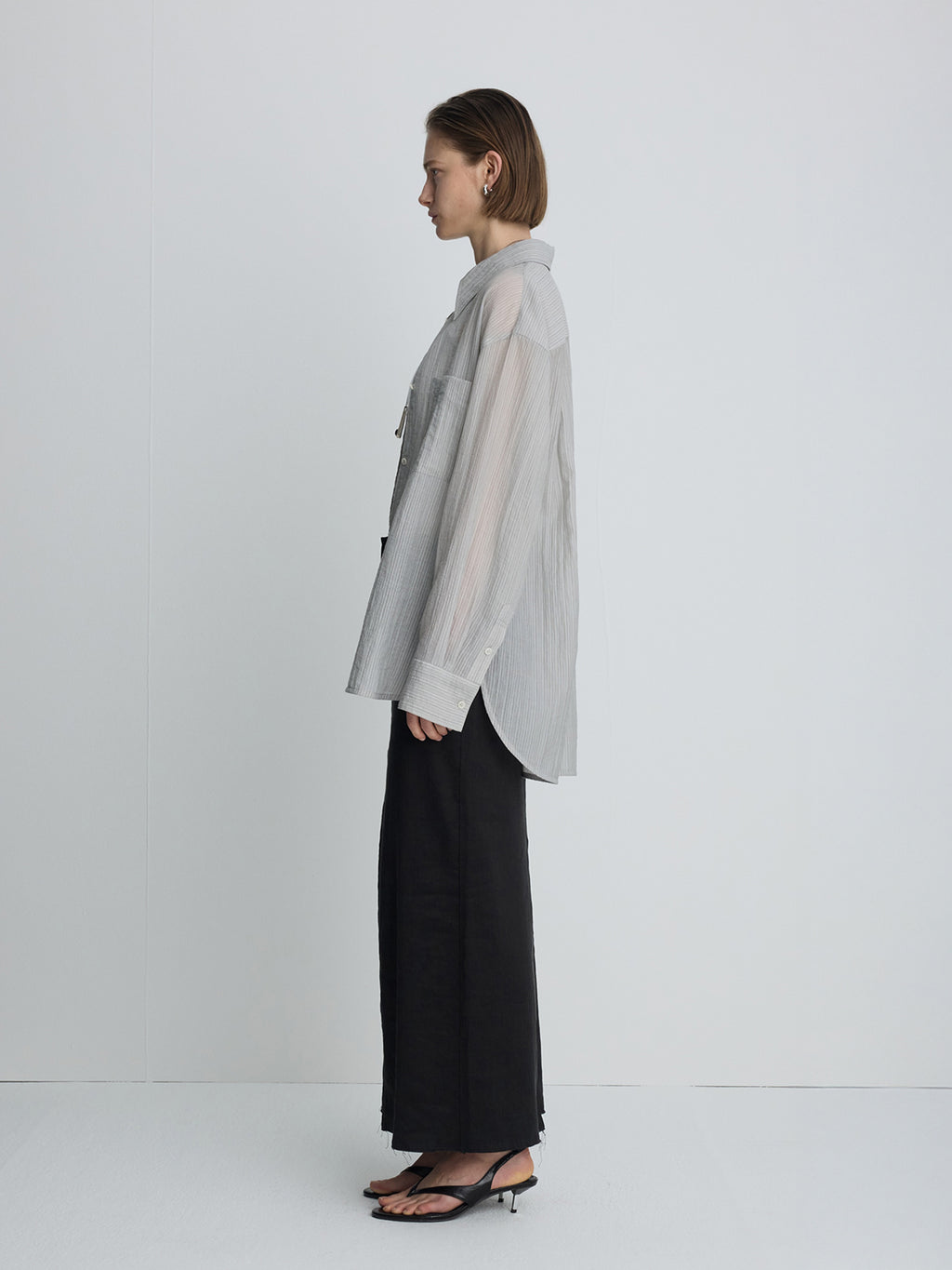(W) LINEN RELAXED MAXI SKIRT_ VINTAGE CARBON