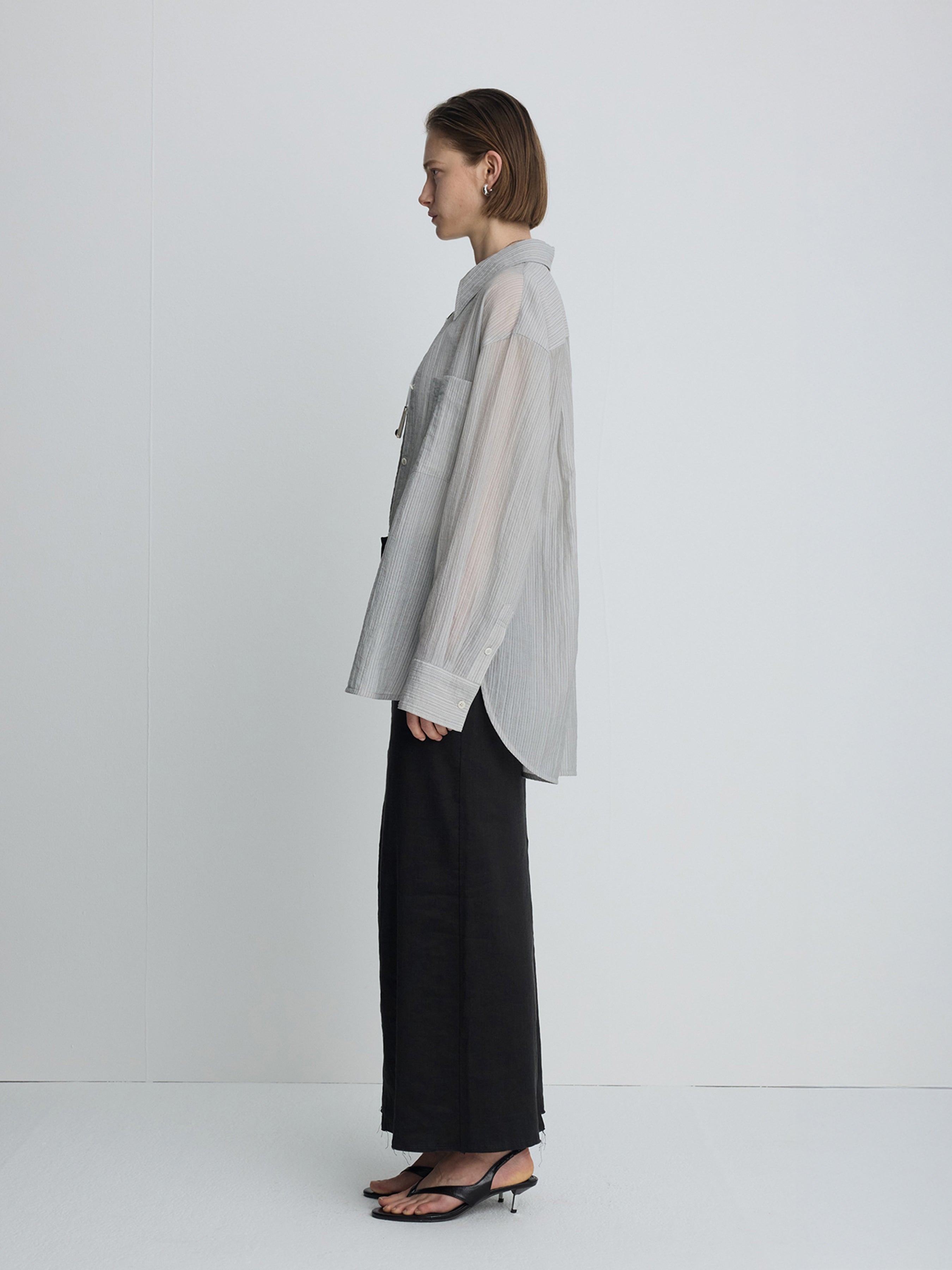 (W) LINEN RELAXED MAXI SKIRT_ VINTAGE CARBON
