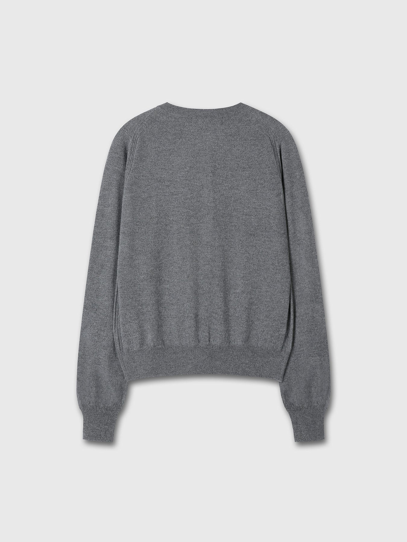 (W) SUPER FINE MERINO WOOL CARDIGAN_ GREY