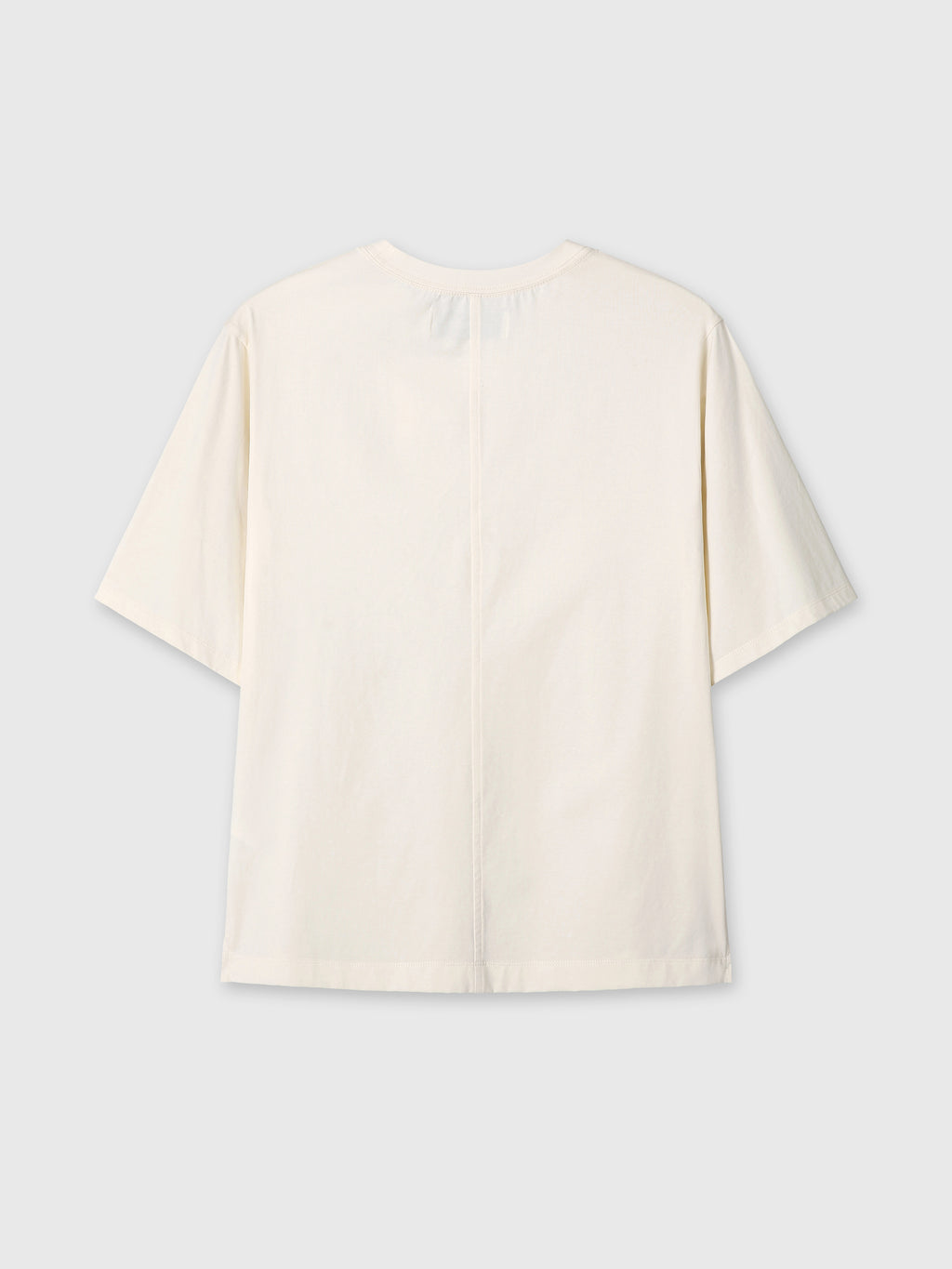 (W) HIGH-DENSITY RELAXED COTTON T-SHIRT_ PALE YELLOW