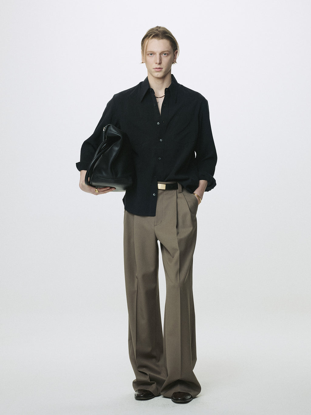 SILK CREPE SHIRT_ BLACK