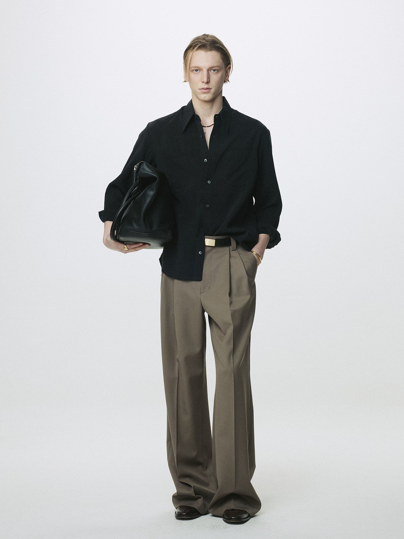 SILK CREPE SHIRT_ BLACK