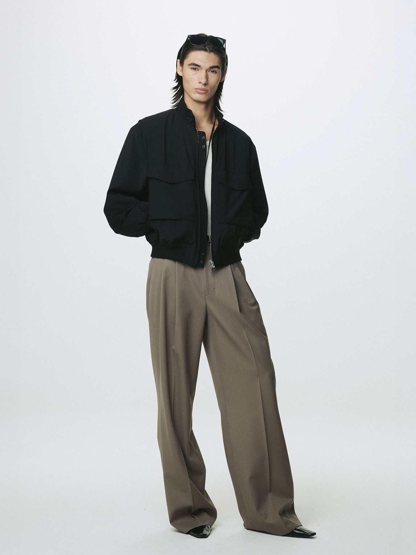 LIGHT WOOL WEB JACKET_ BLACK