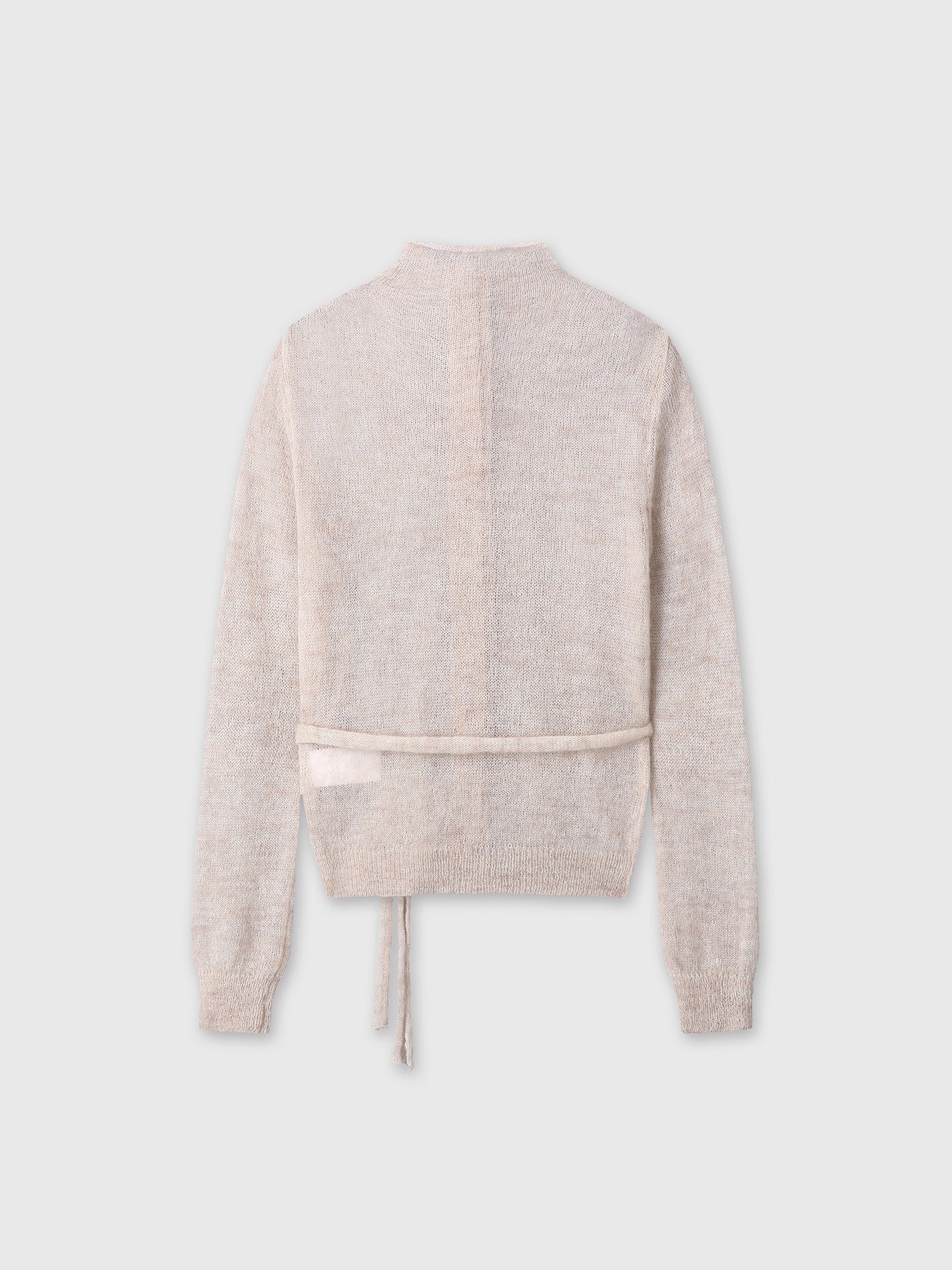 (W) MOHAIR HALF-NECK CARDIGAN_ ECRU