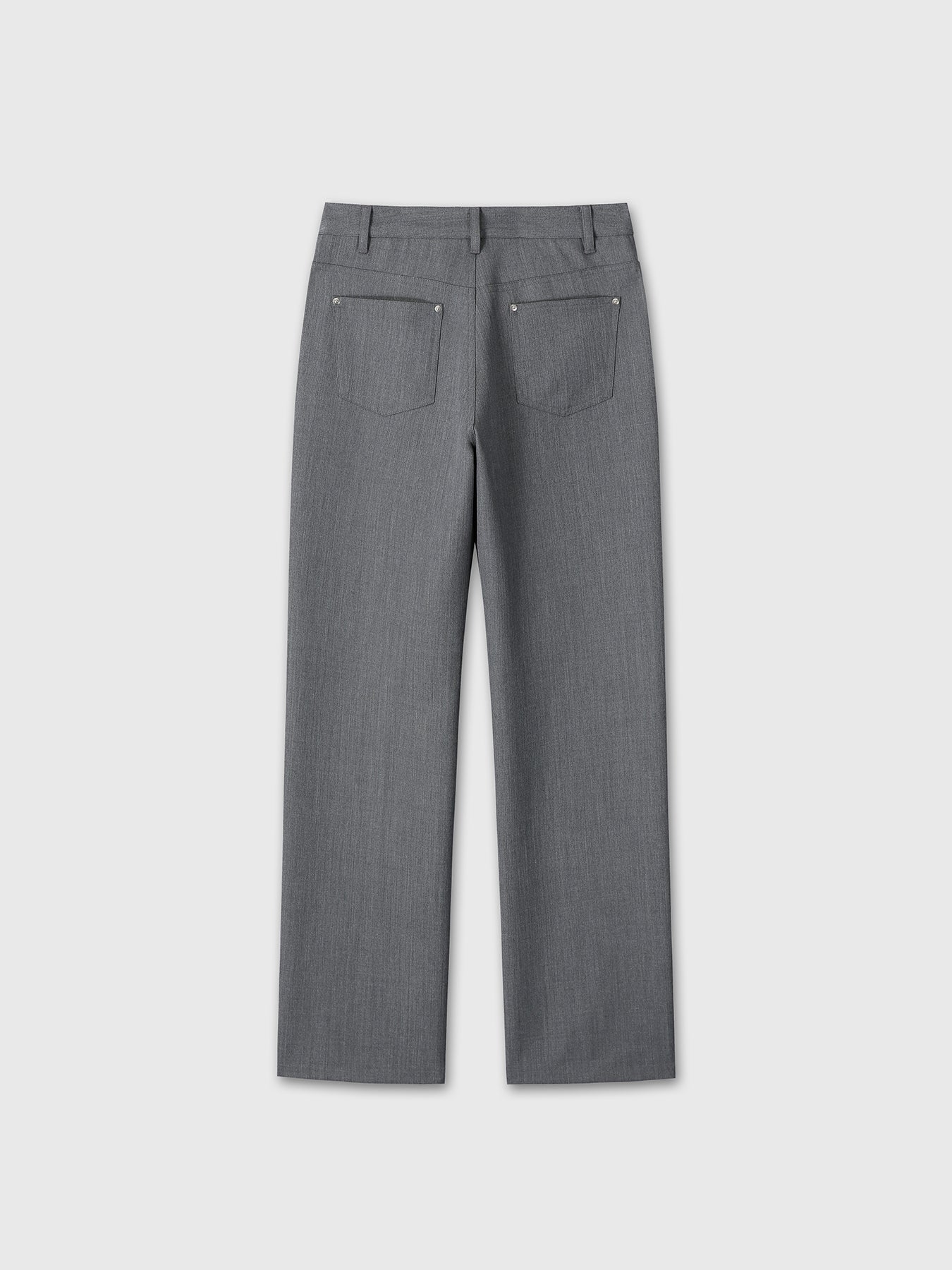 (W) WOOL 5 POCKET STRAIGHT PANTS_ LIGHT GREY