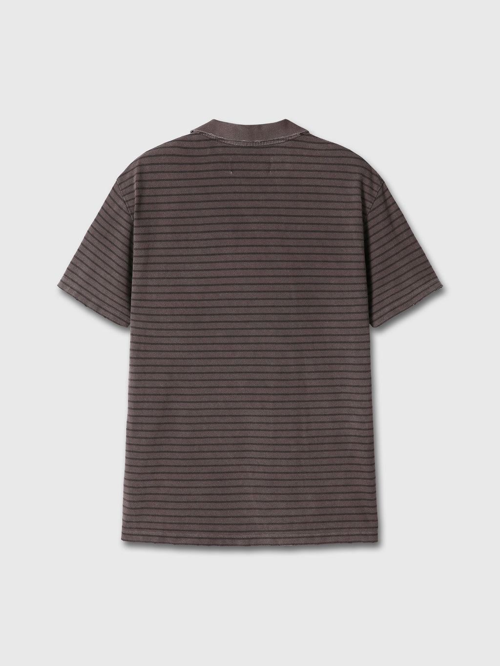 GARMENT DYED STRIPE PIQUÉ POLO_ FADED BROWN