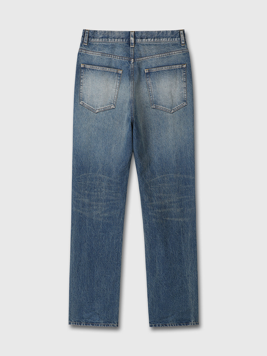 SLIM STRAIGHT DENIM JEANS_ VINTAGE WASHED BLUE