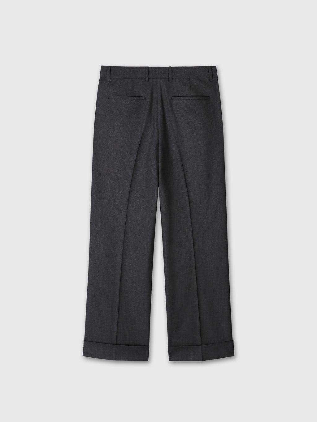 WOOL CUFFED TROUSERS_ CHARCOAL