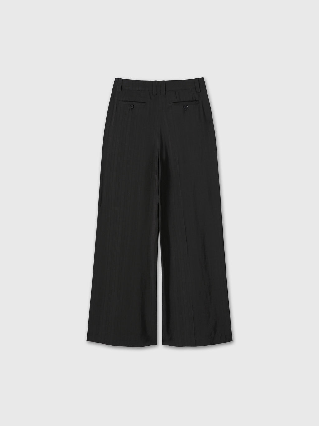 (W) AIRY WIDE LEG PLEATED TROUSERS_ BLACK