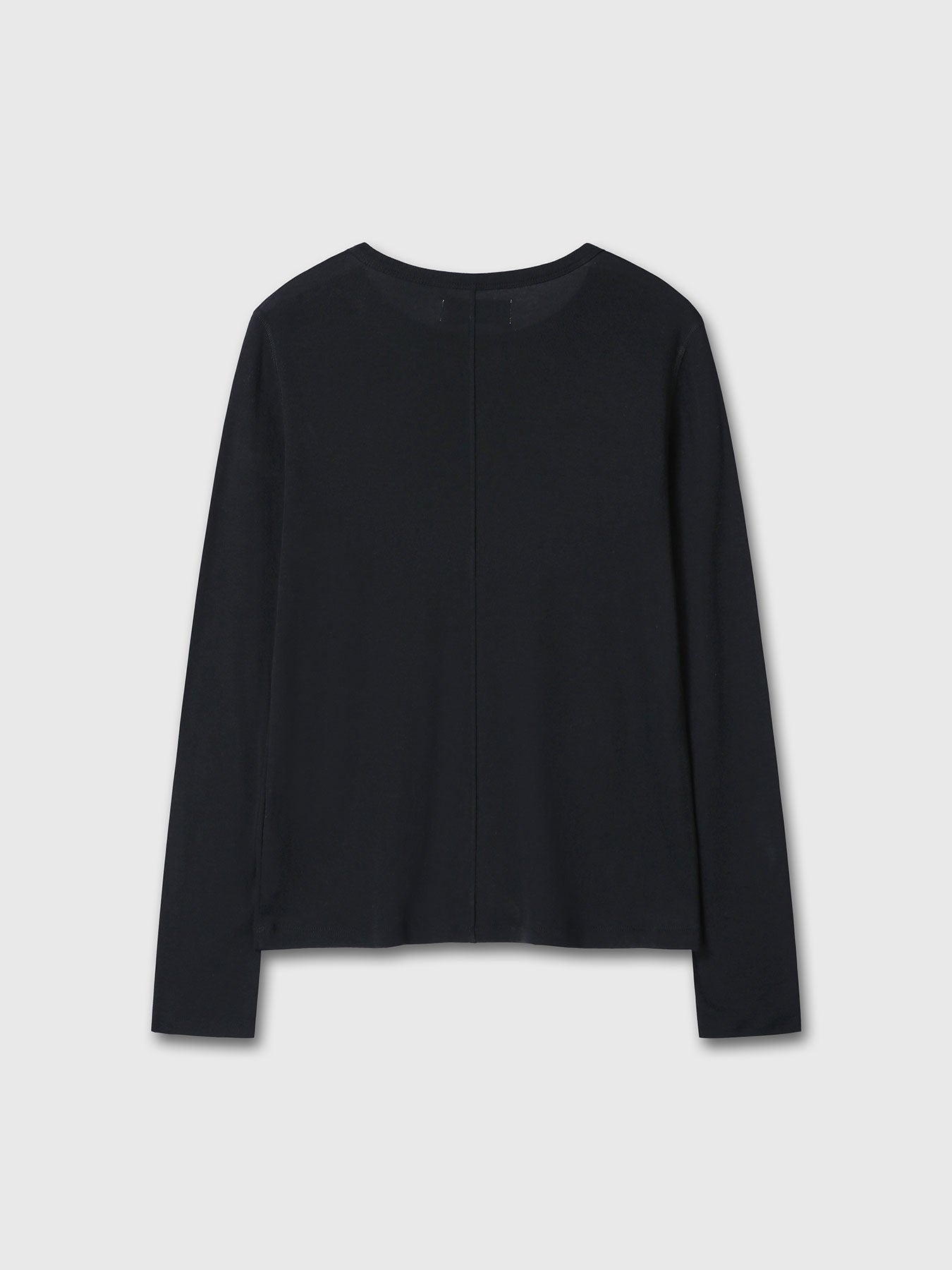 (W) COTTON CASHMERE ESSENTIAL TOP_ BLACK