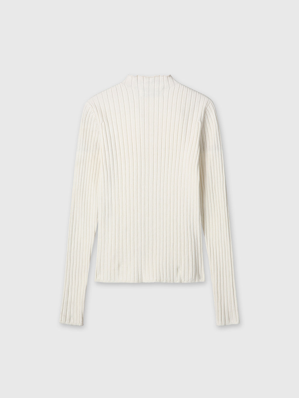 (W) COTTON RIBBED FULL ZIP-UP_ CREAM