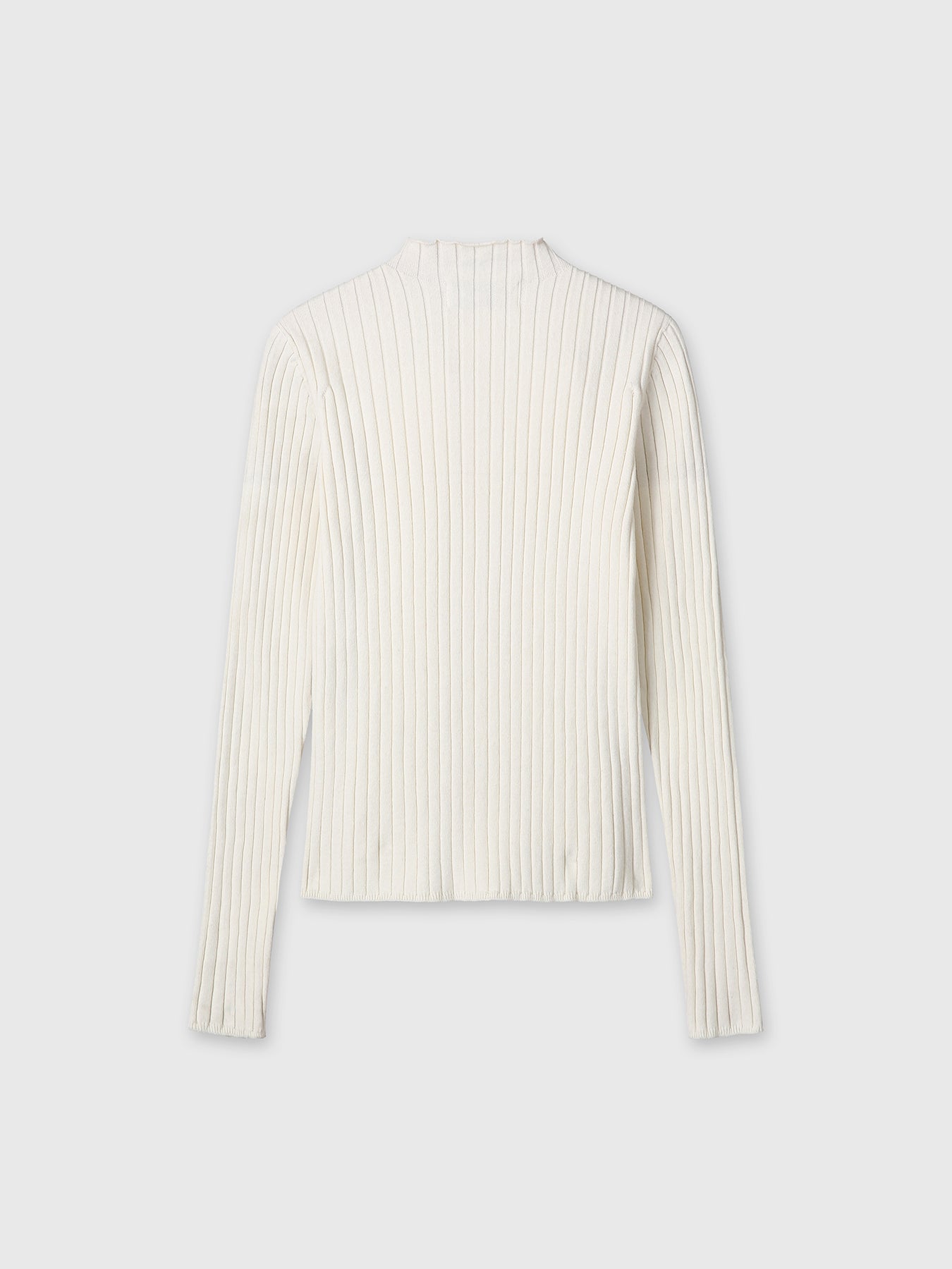 (W) COTTON RIBBED FULL ZIP-UP_ CREAM