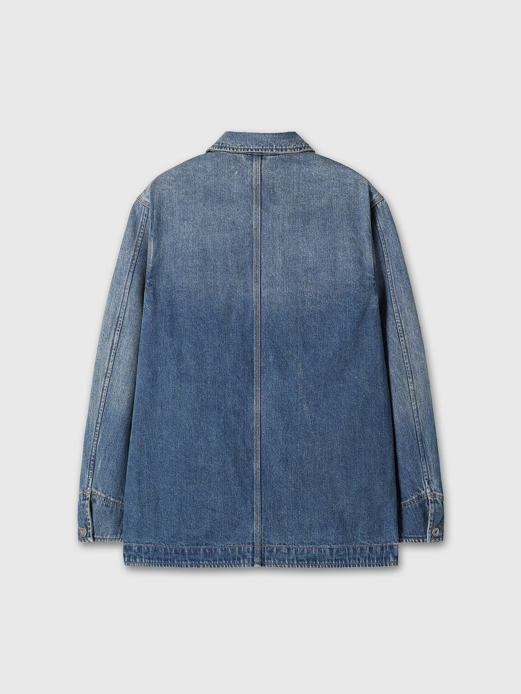 GARMENT WASHED DENIM CHORE JACKET_ WASHED BLUE