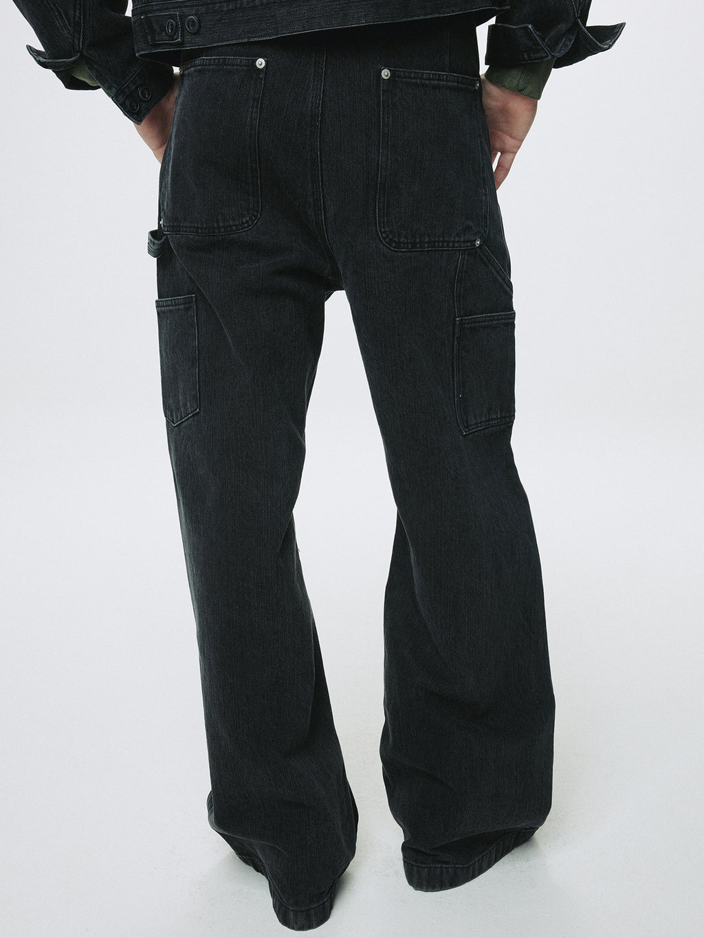 CORD TWILL DENIM WORK PANTS_ FADED BLACK