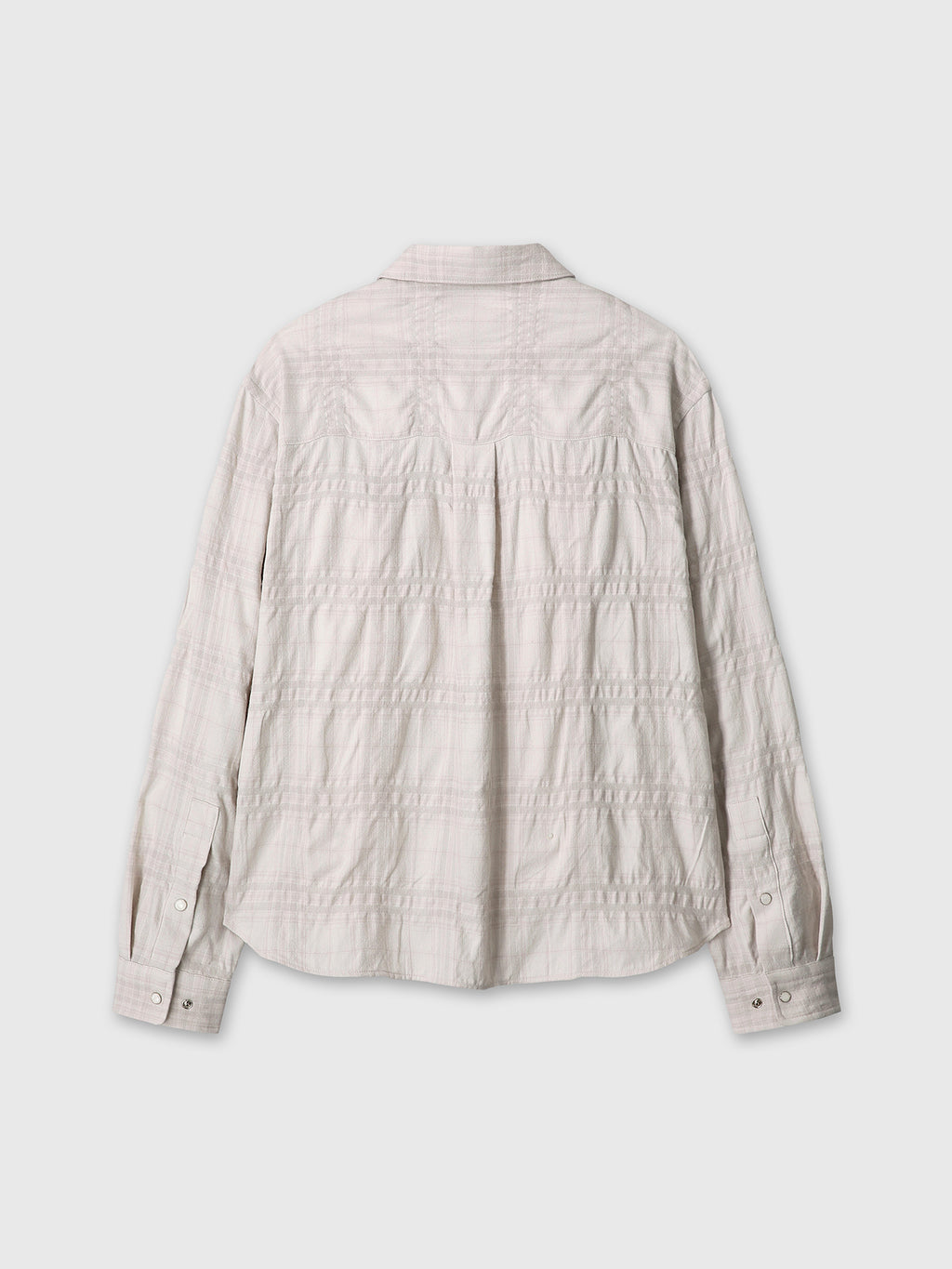 WOOL AND COTTON CHECKED SHIRT JACKET (JAPANESE FABRIC)_ IVORY