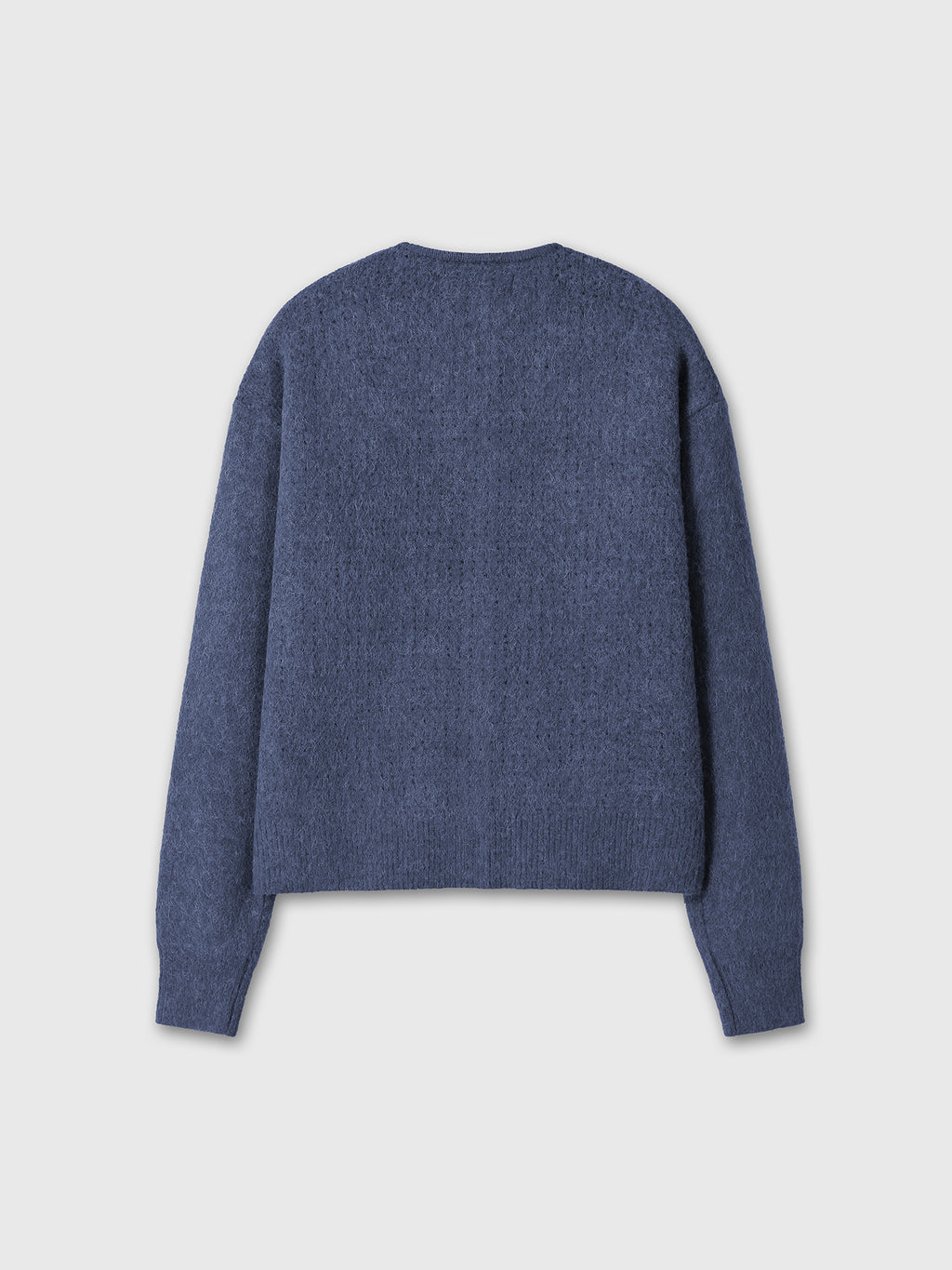 BRUSHED ALPACA-BLEND CARDIGAN_ PURPLE BLUE