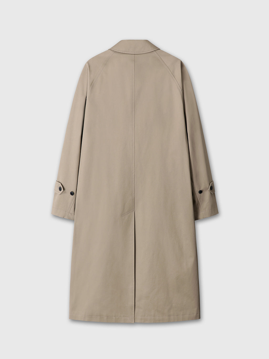 (W) COTTON DRILL SINGLE-BREASTED OVERCOAT_ BEIGE