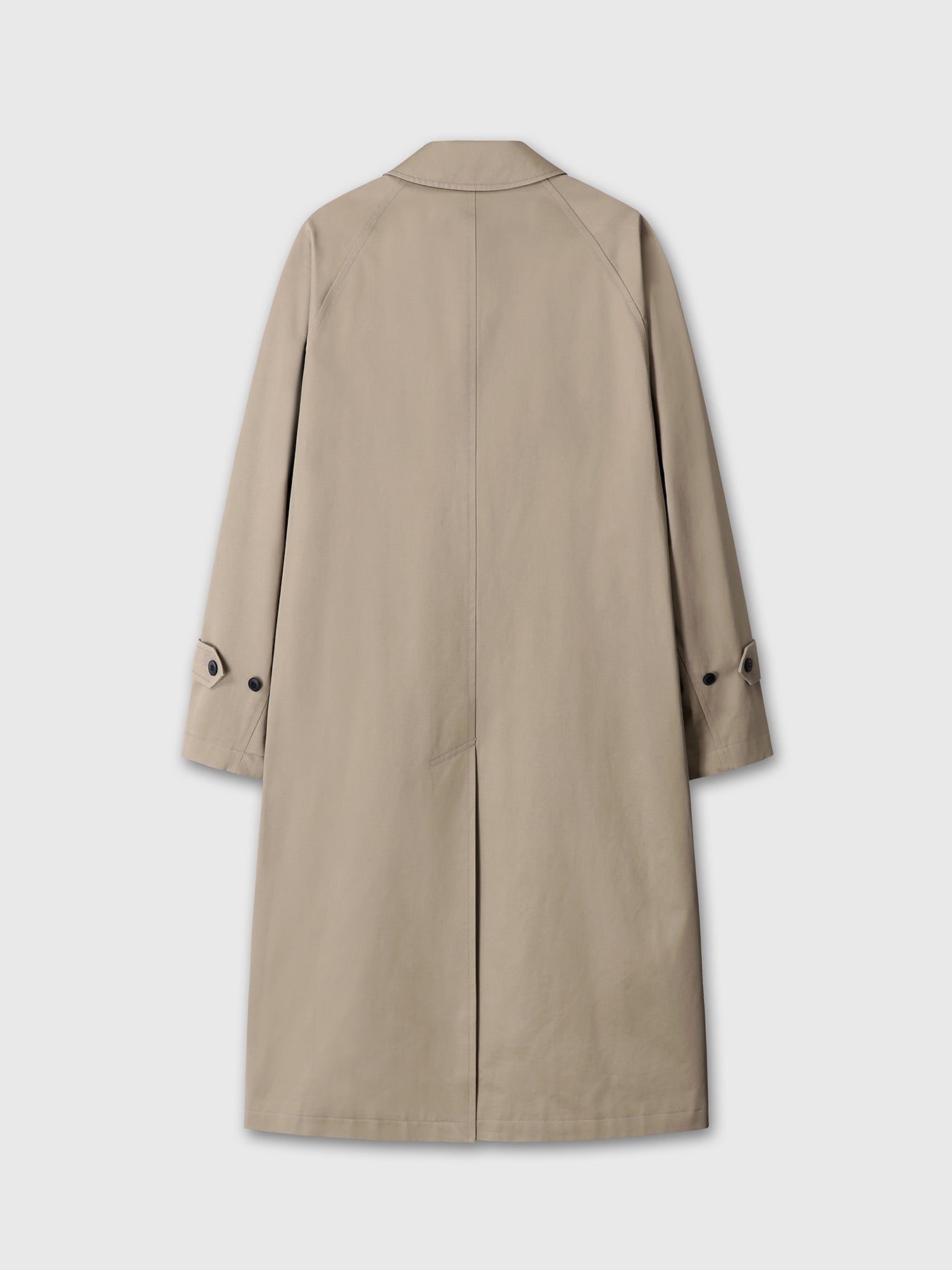 (W) COTTON DRILL SINGLE-BREASTED OVERCOAT_ BEIGE