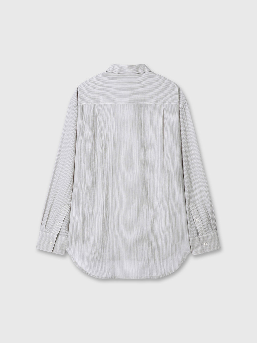 (W) LYOCELL OVERSIZED STRIPE SHIRT_ GREY