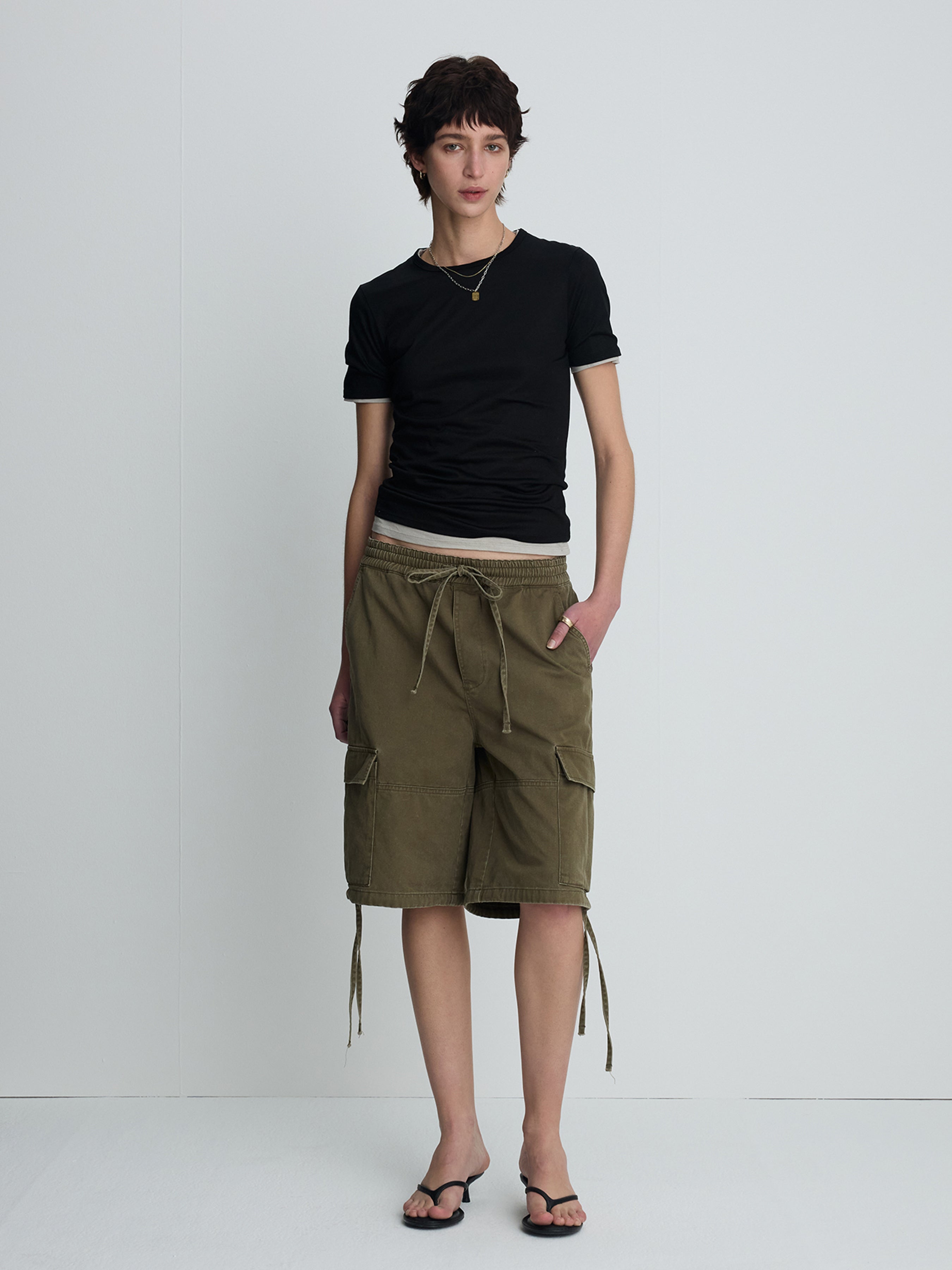 (W) TENCEL SHORT SLEEVE T-SHIRT_ BLACK