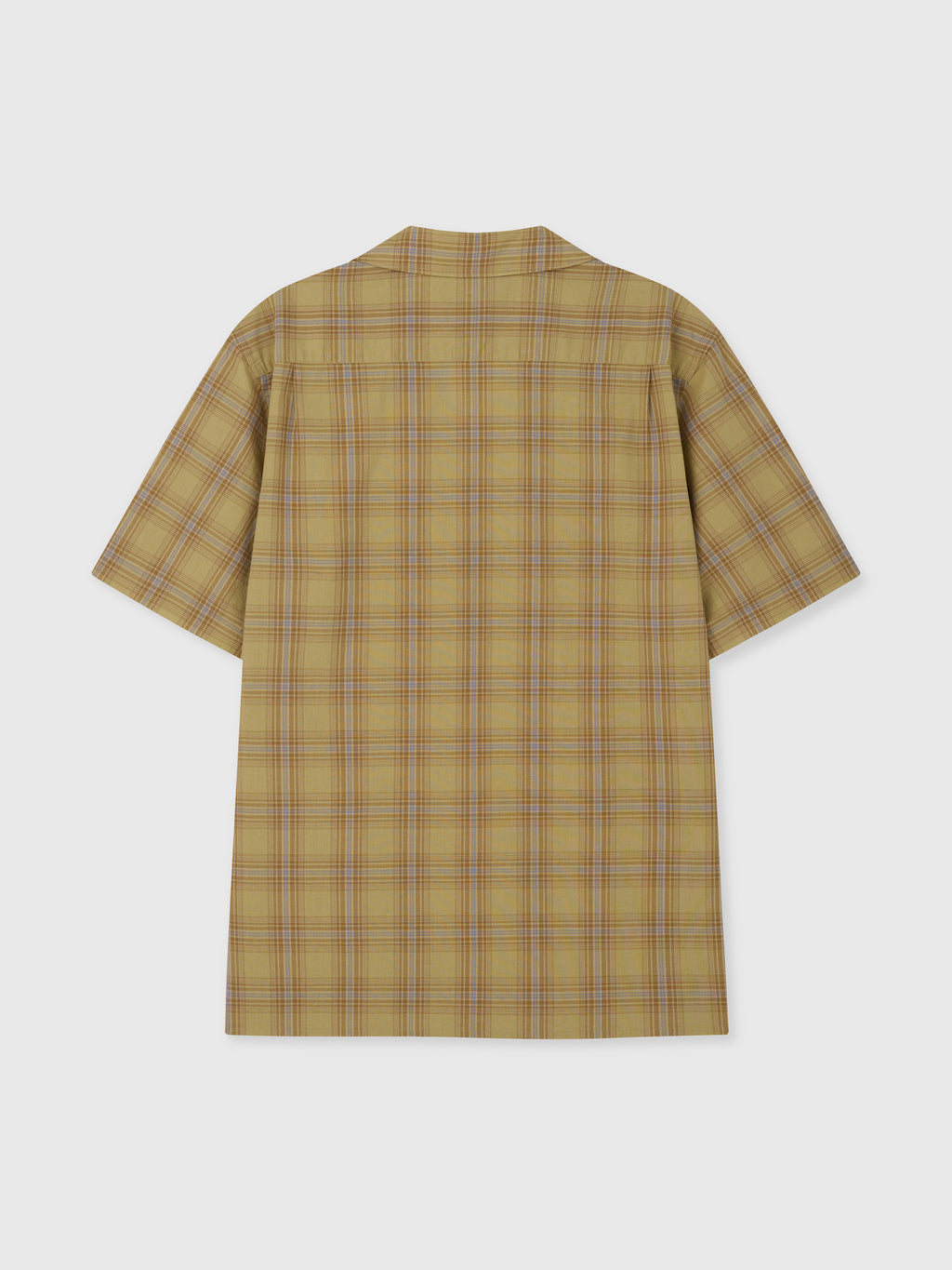 CHECKED COTTON BOWLING SHIRT_ DUSTY CITRON