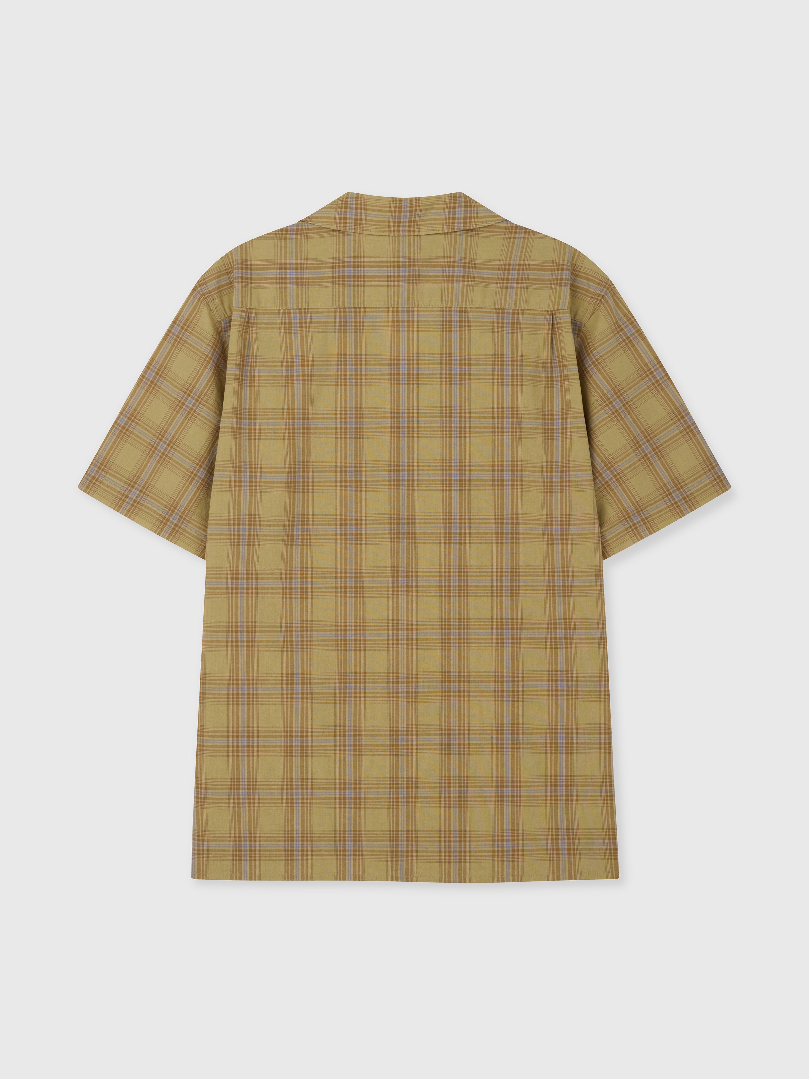 CHECKED COTTON BOWLING SHIRT_ DUSTY CITRON
