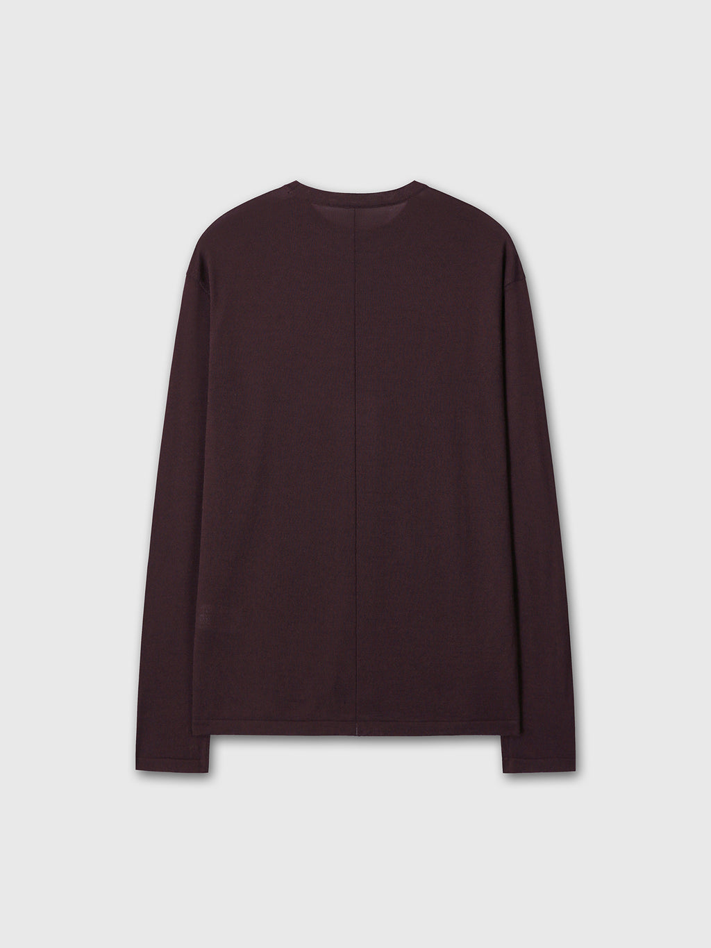 FEATHER-WEIGHT WOOL LONGSLEEVE KNIT_ MERLOT BROWN