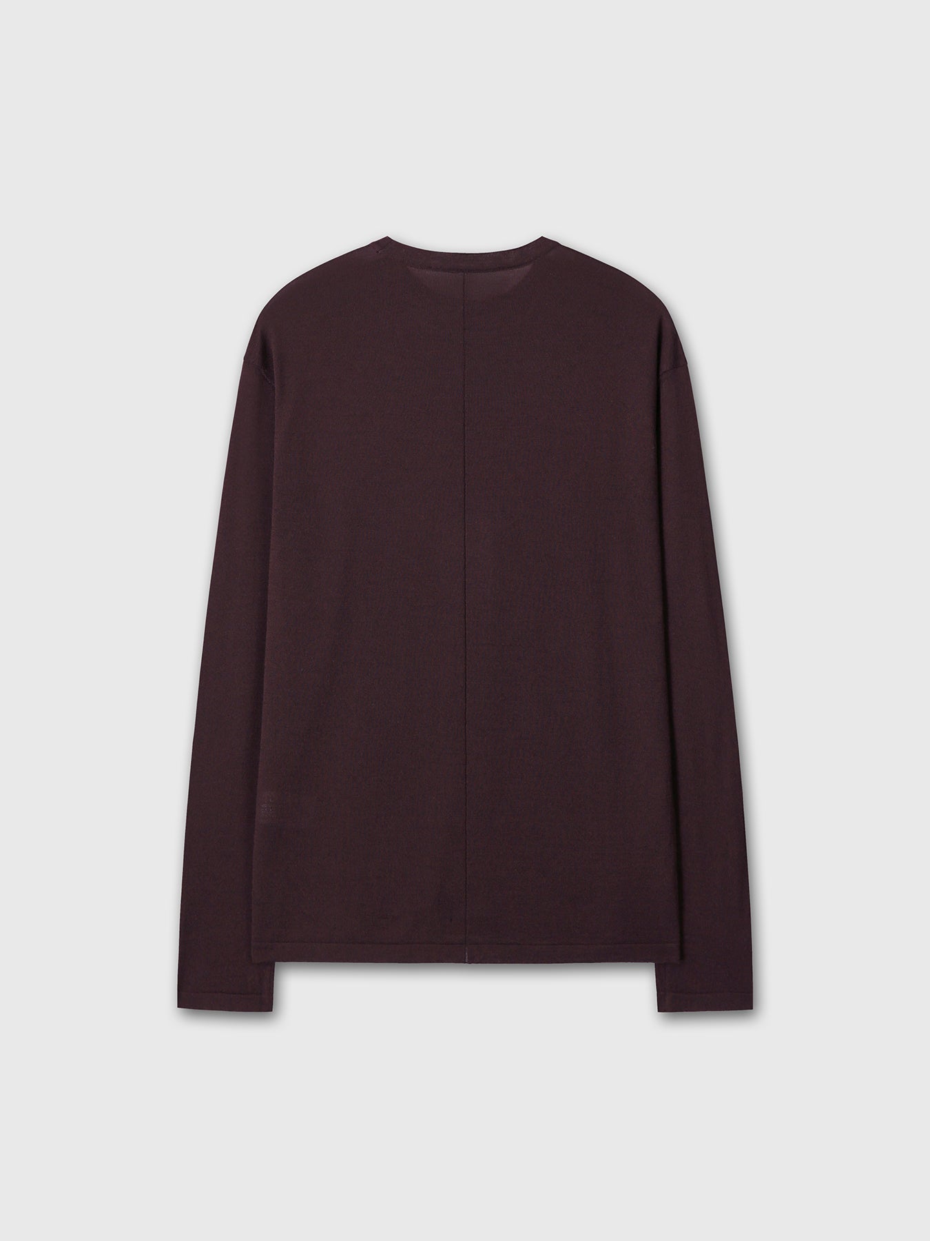 FEATHER-WEIGHT WOOL LONGSLEEVE KNIT_ MERLOT BROWN