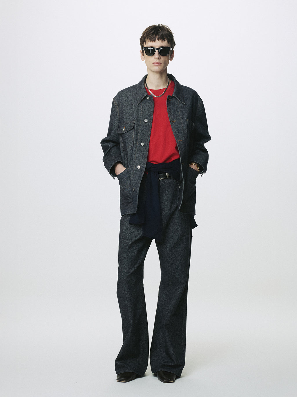 WOOL DENIM CHORE JACKET (ITALIAN FABRIC)_ DARK INDIGO