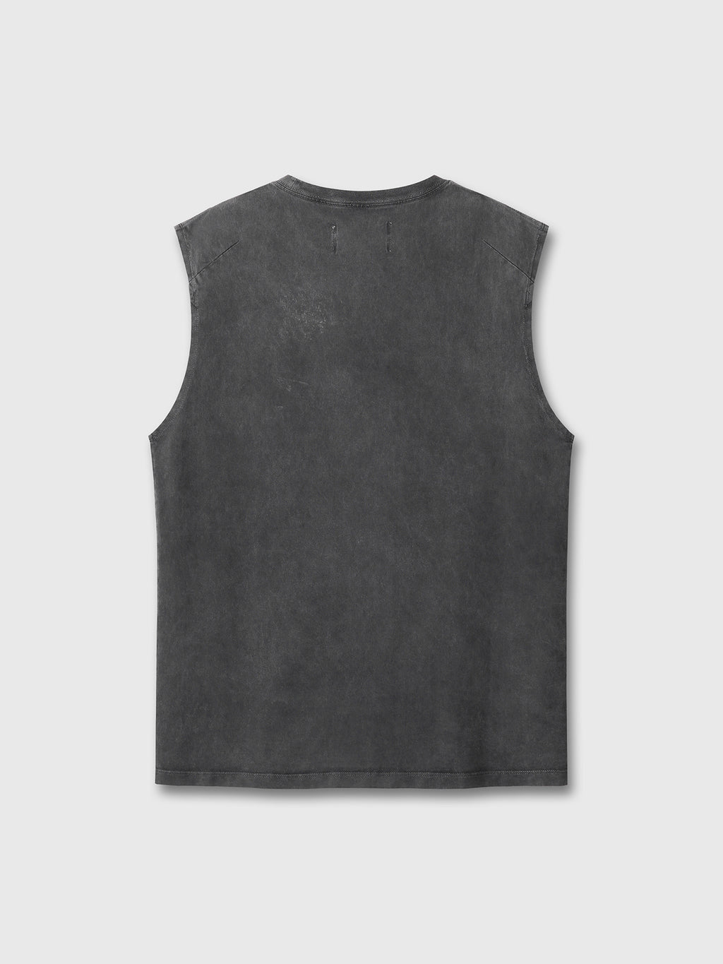 GARMENT-DYED PATCH POCKET SLEEVELESS_ FADED BLACK